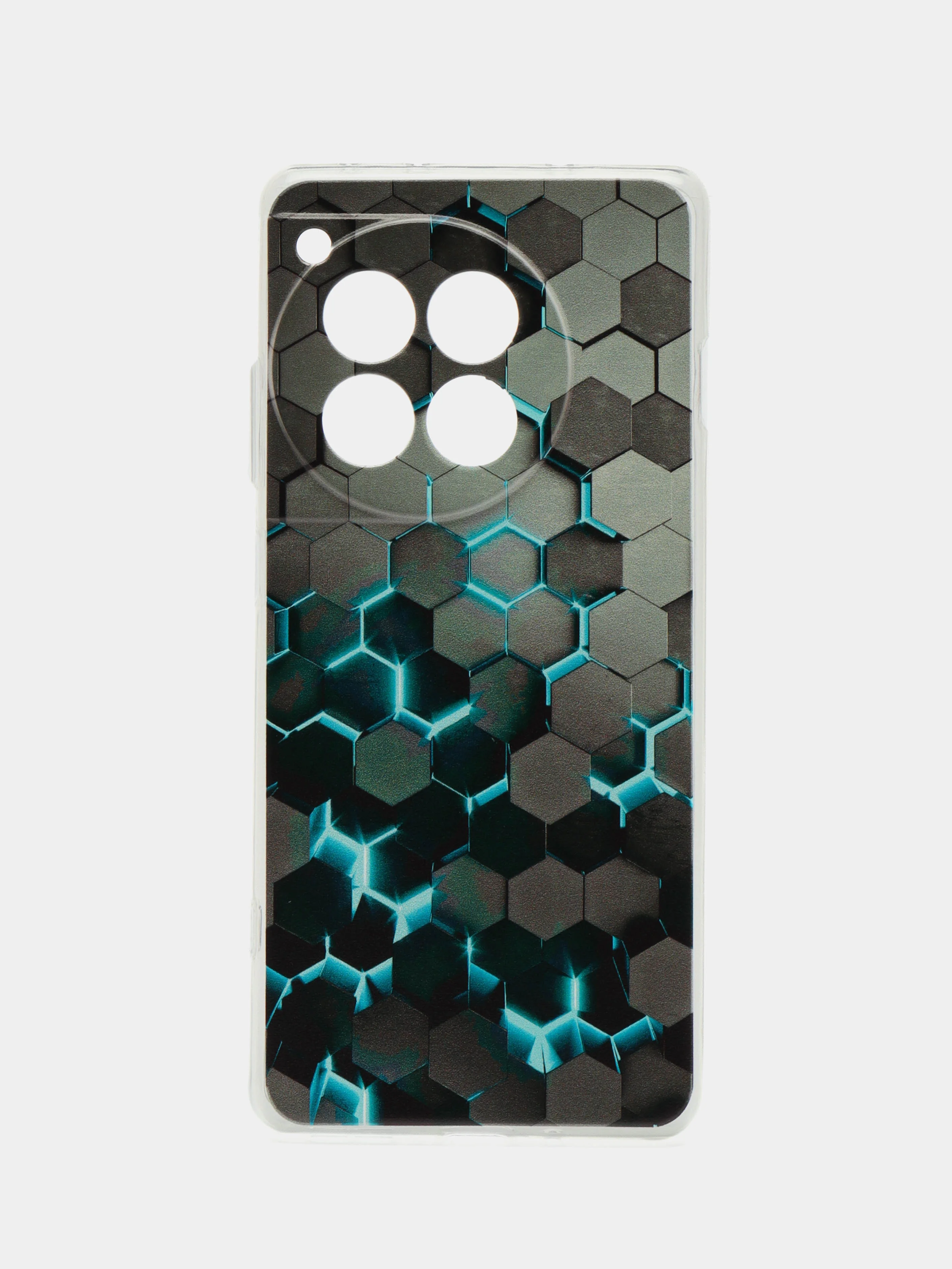 Бирюзовый чехол на OnePlus Ace 3/12R / Ван Плас Асе 3/12R прозрачный, с рисунком, защита камеры