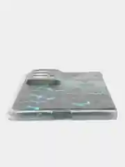 Бирюзовый силиконовый чехол на Honor Magic V2 / Хонор Меджик V2 прозрачный, с принтом, защита камеры