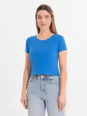 Лазурный футболка топ женский хлопок