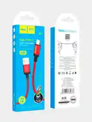 Красный кабель Hoco X89 Type-C USB, 3А, быстрая зарядка и передача данных на Андроид