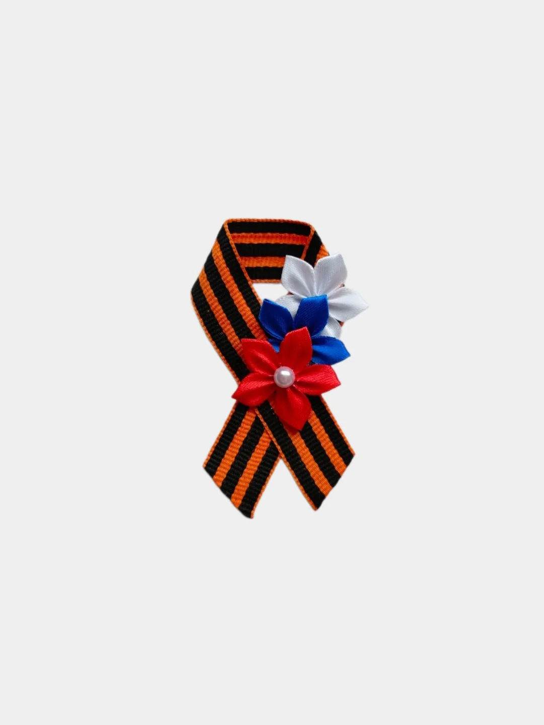 Синий брошь на 9 мая/ Брошки/ Бантики для волос/ День Победы / 9 май/ Ручная работа/Георгиевская