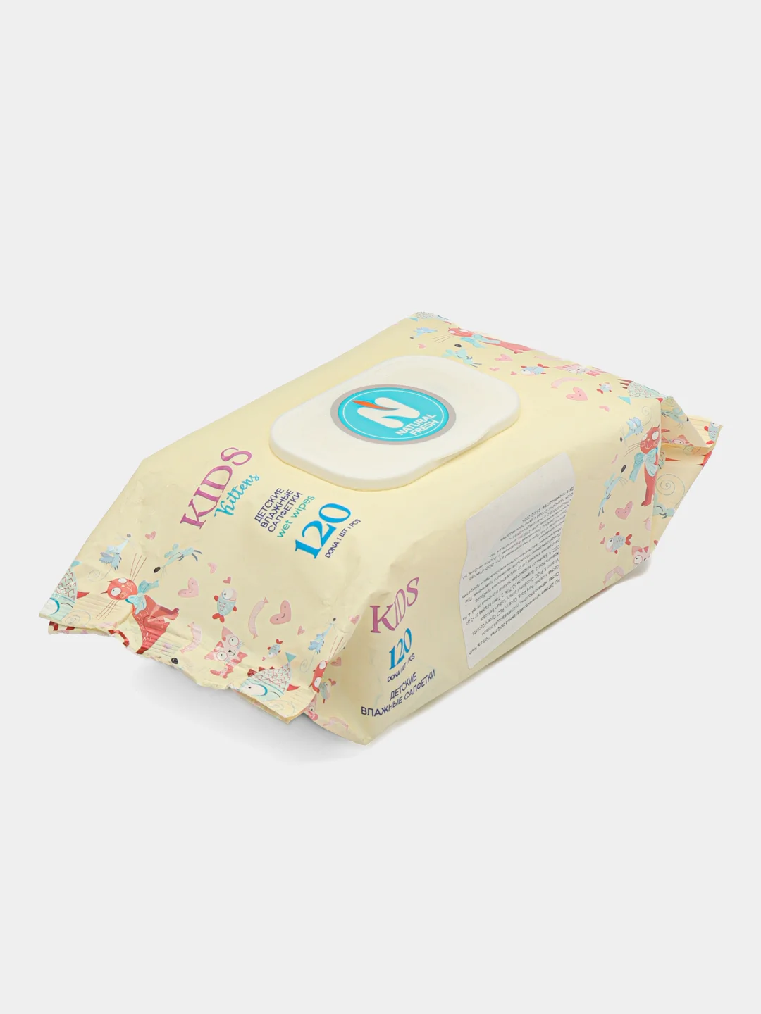 Плотные влажные салфетки для детей NATURAL FRESH "Котенок", 120 шт в упаковке
