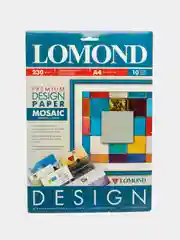 Красный бумага Lomond А4 льняной холст, мозайка, ящерица, био макро