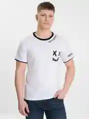 Белый футболка мужская с принтом