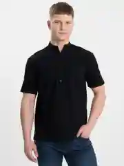 Черный рубашка мужская хлопковая ,жатка, под лен