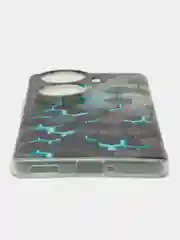 Бирюзовый чехол на Oppo Reno 11 Pro (Global) / Оппо Рено 11 Про Глобал прозрачный, защита камеры