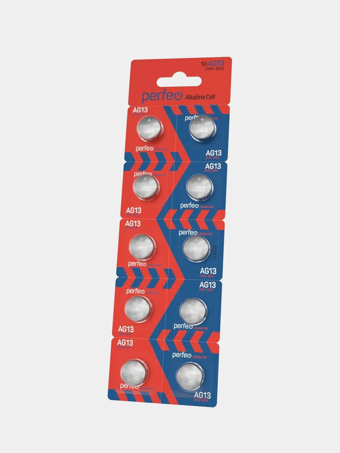 Батарейки дисковые алкалиновые Perfeo AG13 (LR44, 357A) Alkaline Cell, 10 штук