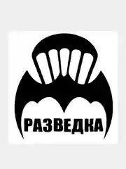 Черный наклейка на авто / машину / стекло "Разведка", 15 х 14 см