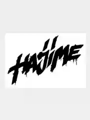 Черный наклейка на авто / машину / стекло "HAJIME - ХАДЖИМЕ" 25х17см