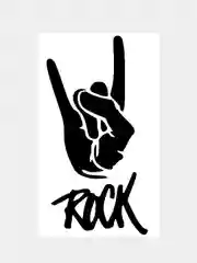 Черный наклейка на авто / машину / стекло "ROCK", 20х10см