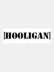 Черный наклейка на авто / машину / стекло "HOOLIGAN", 25х4 см