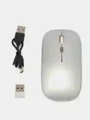 Белый беспроводная компьютерная мышь, бесшумная, оптическая, Bluetooth, 2,4 G, с подсветкой