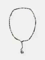Серый четки 99 бусин, бусы мужские женские, длинные