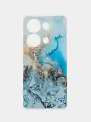 Голубой чехол на Xiaomi Redmi Note 13 Pro 4G/Poco M6 Pro 4G, прозрачный, с рисунком, защита камеры