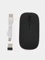 Серый мышь беспроводная бесшумная с USB приемником. Мышка компьютерная, оптическая. Bluetooth