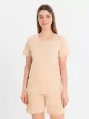 Бежевый костюм женский с шортами