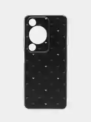 Черный силиконовый чехол на Huawei Nova Y72/Y72s / Хуавей Нова Y72/Y72s прозрачный, с рисунком
