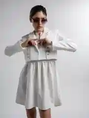 Белый платье женское повседневное, однотонное