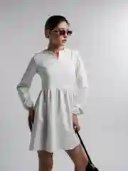 Белый платье женское повседневное, однотонное