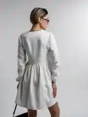 Белый платье женское повседневное, однотонное
