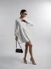Белый платье женское повседневное, однотонное