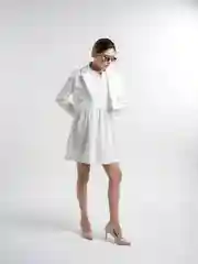 Белый платье женское повседневное, однотонное