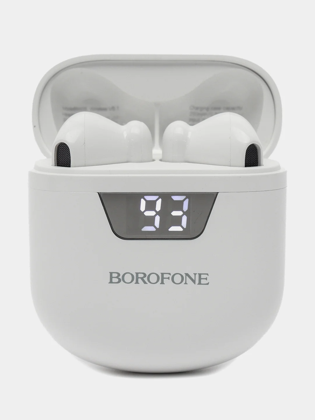 Наушники Borofone BW05 Pure, TWS, вкладыши, Bluetooth 5.1, 30/250 мАч, дисплей, белые