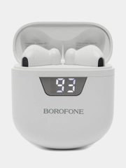Наушники Borofone BW05 Pure, TWS, вкладыши, Bluetooth 5.1, 30/250 мАч, дисплей, белые