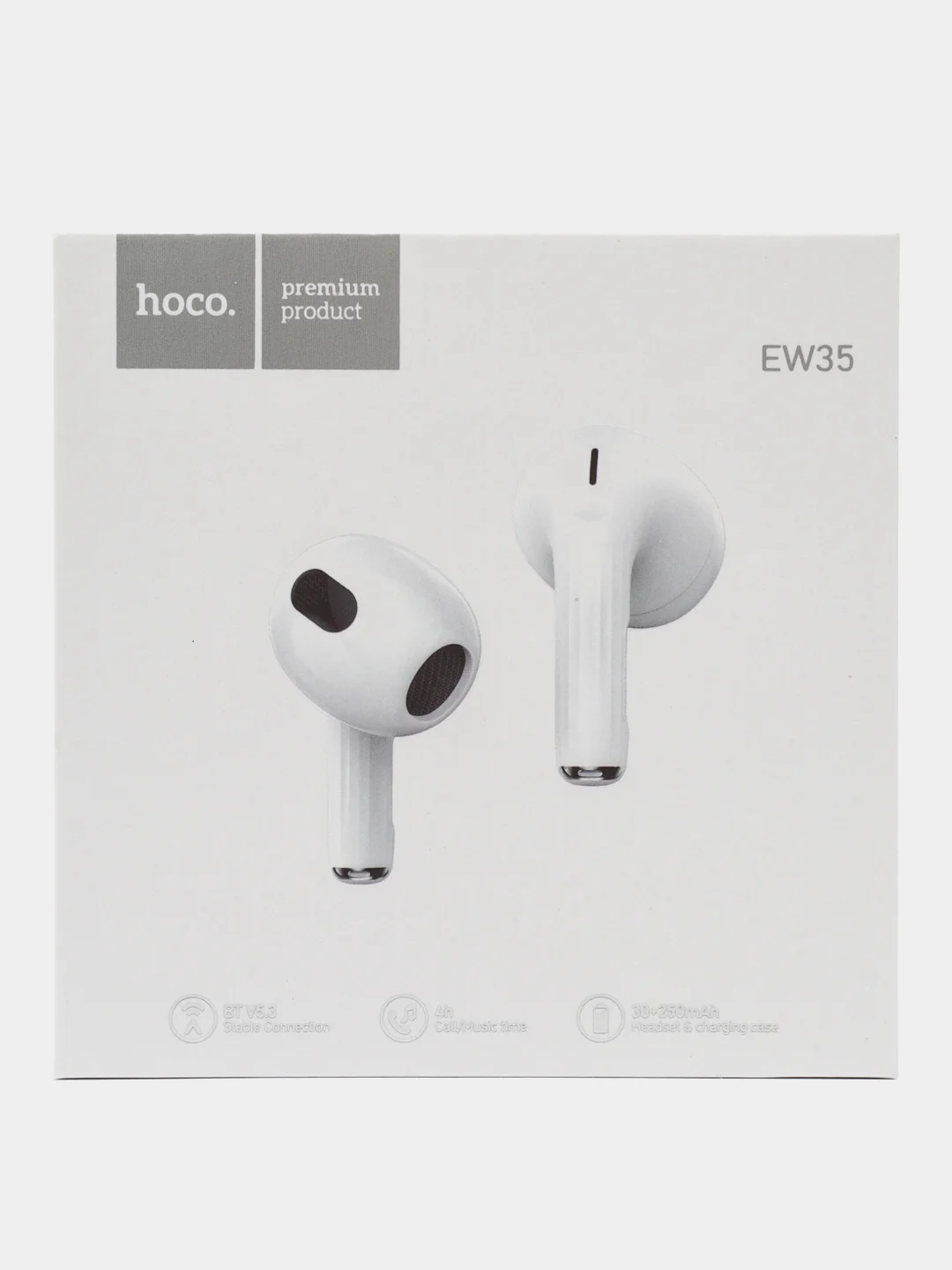 Наушники Hoco EW35 TWS, беспроводные, вкладыши, BT5.3, 30/250 мАч, микрофон, белые