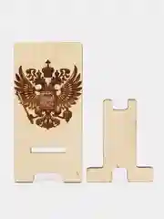 Черный подставка для телефона, деревянная, с фотогравировкой, настольная