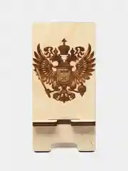 Черный подставка для телефона, деревянная, с фотогравировкой, настольная