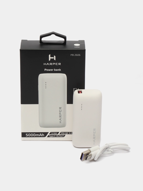 Внешний аккумулятор Harper PB-2606, 5000 мАч, Type-C и USB, гарантия 1 год