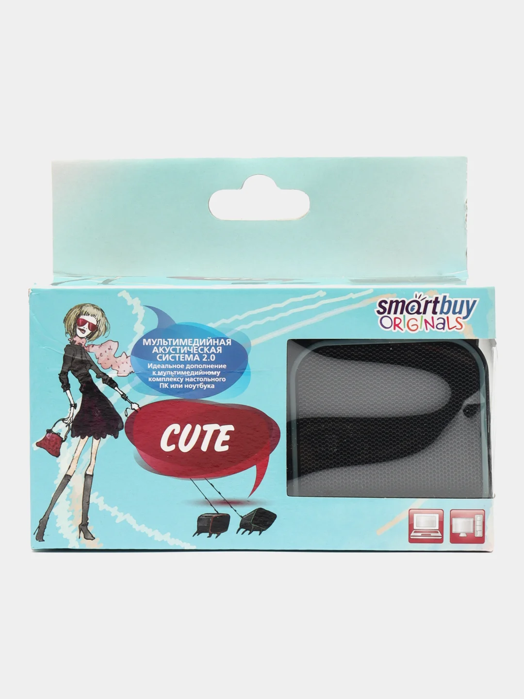 Серый колонки компьютерные SmartBuy CUTE, 6Вт, акустическая система для ноутбука
