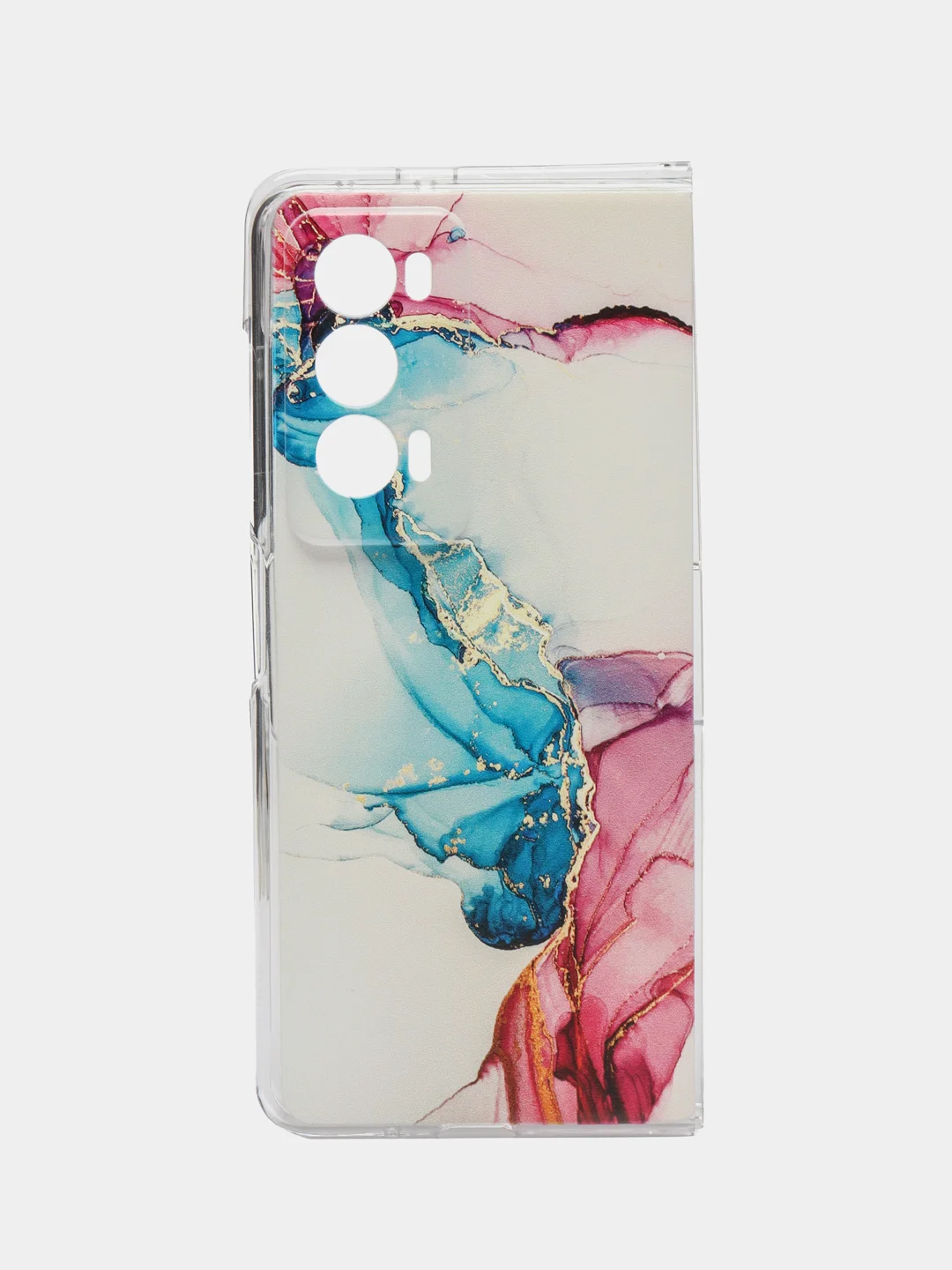 Ледяной силиконовый чехол на Honor Magic V2 / Хонор Меджик V2 прозрачный, с принтом, защита камеры