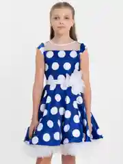 Синий платье для девочки с пышной юбкой нарядное