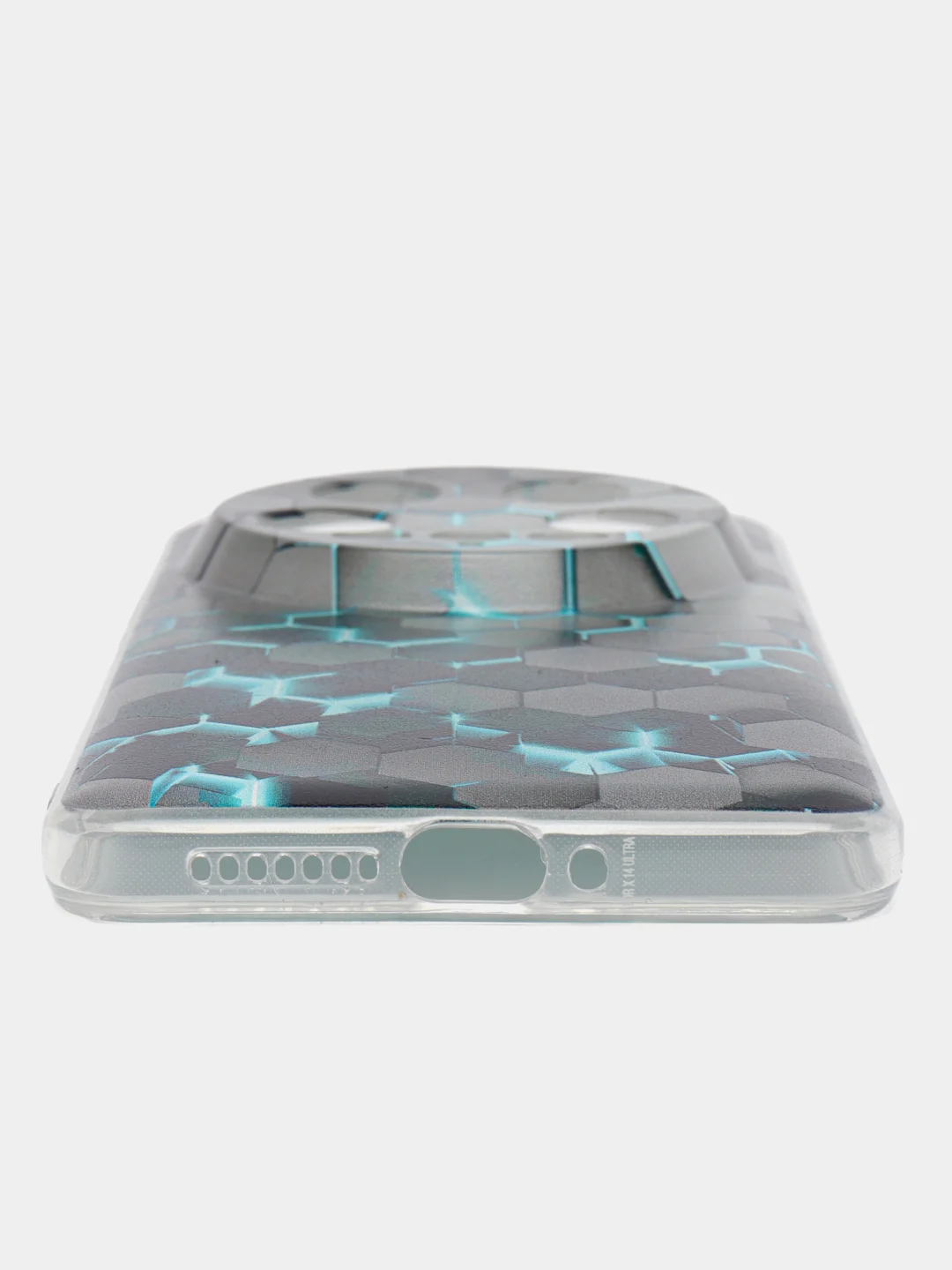 Бирюзовый чехол на Xiaomi 14 Ultra / Сяоми 14 Ультра прозрачный, с рисунком, защита камеры