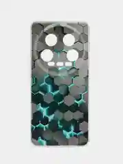 Бирюзовый чехол на Xiaomi 14 Ultra / Сяоми 14 Ультра прозрачный, с рисунком, защита камеры