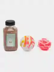 Подарочный набор для ухода за телом: бомбочка для ванны, соль с шиммером,мыло глицериновое