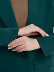 Тёмно-бирюзовый костюм классический женский с брюками палаццо / Брючный костюм, оверсайз