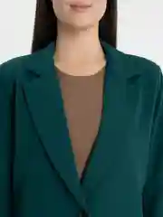 Тёмно-бирюзовый костюм классический женский с брюками палаццо / Брючный костюм, оверсайз