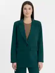 Тёмно-бирюзовый костюм классический женский с брюками палаццо / Брючный костюм, оверсайз