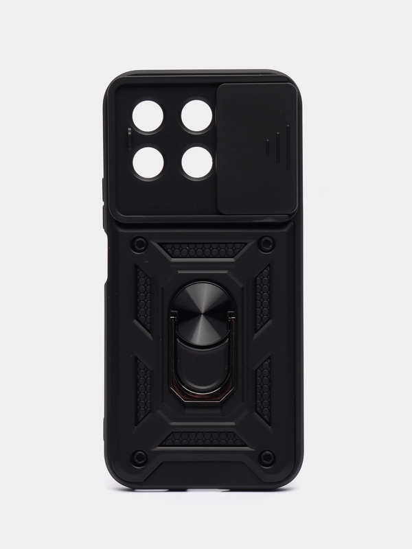 Чехол Honor X8B / Хонор Х8Б противоударный, с металлической подставкой кольцом
