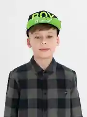 Зеленый кепка бейсболка детская для мальчика снэпбэк с рисунком BOY с прямым козырьком