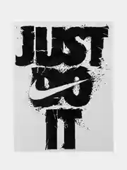 Черный термонаклейка, термотрансферная наклейка, принт на одежду, Nike Just Do It
