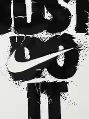 Темно-синий термонаклейка, термотрансферная наклейка, принт на одежду, Nike Just Do It