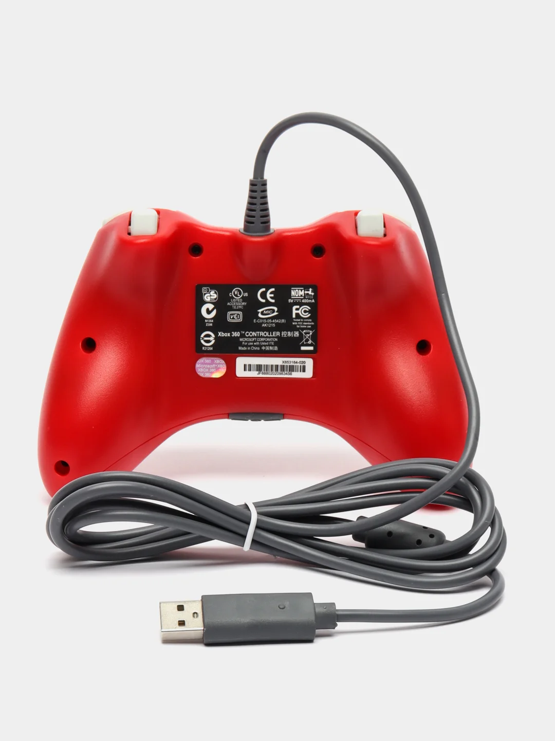 Красный джойстик XBOX 360 Wired Controller, геймпад проводной, с вибрацией