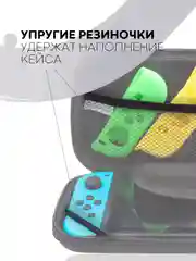 Синий чехол для консоли Nintendo Switch и Nintendo Switch OLED, защитный кейс КАРТОФАН на молнии