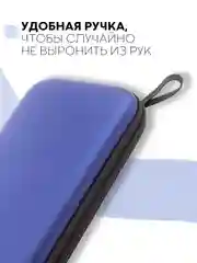 Синий чехол для консоли Nintendo Switch и Nintendo Switch OLED, защитный кейс КАРТОФАН на молнии