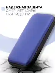 Синий чехол для консоли Nintendo Switch и Nintendo Switch OLED, защитный кейс КАРТОФАН на молнии