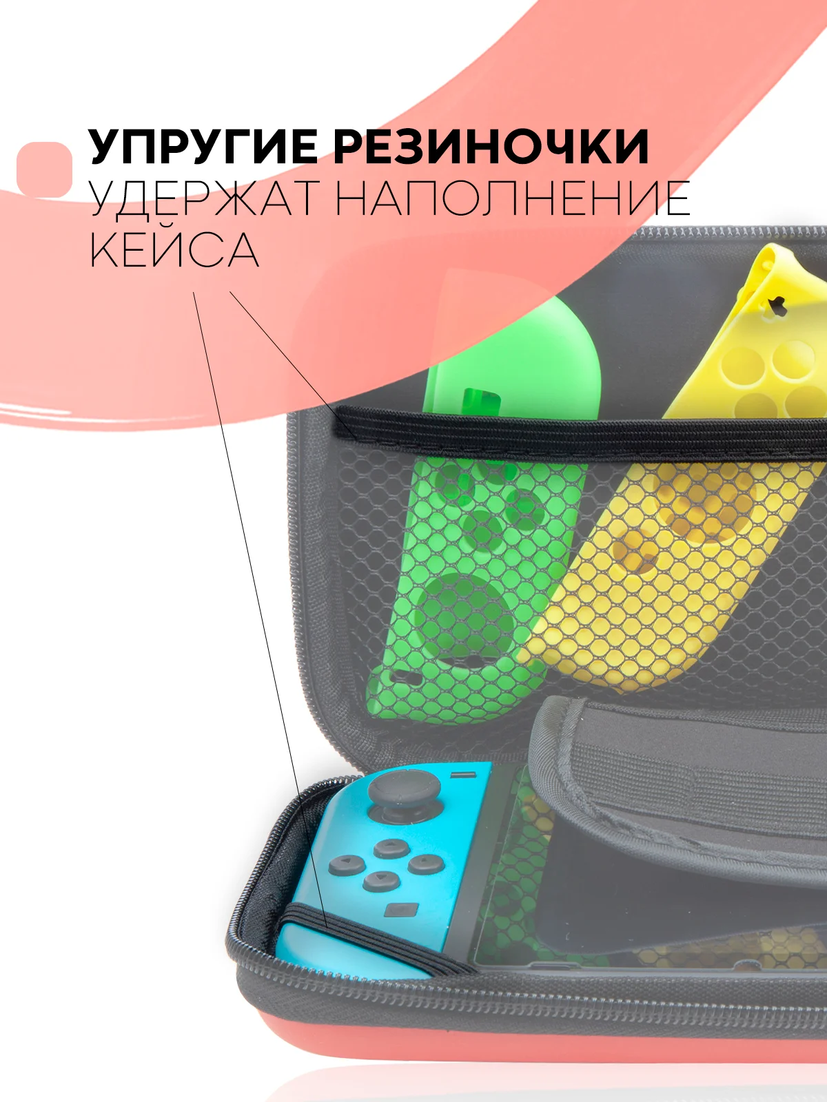 Красный чехол для консоли Nintendo Switch и Nintendo Switch OLED, защитный кейс КАРТОФАН на молнии